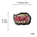 Glinsterende rood-gouden pailletten WOW! patch voor DIY kleding en tas decoratie - Rood WOW Ontwerp (10241)