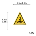 Embroidered yellow pedestrian crossing warning sign patch with 5.3cm x 5.3cm size detail - Pedestrian Crossing Sign (GZ-1027)