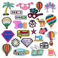 Assortiment d'écussons brodés créatifs avec montgolfière et icônes de batterie pour vêtements - Ensemble complet de 25 pièces (Ensemble complet (25 pièces))