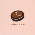 Parche bordado de galleta animada con cara sonriente para decorar ropa DIY, 4.1cm x 3.3cm - Estilo Galleta Sonriente (GZ-718)