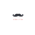 Écusson moustache noir brodé pour vêtements DIY, taille 6,2 cm x 1,7 cm noir intense - Moustache Noire (GZ-0219)