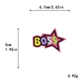 Colorful BOSS letter embroidery patch with pink star for DIY clothing decoration - BOSS Style