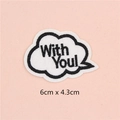 Parche bordado de moda 'With You!' en forma de nube para ropa y bolsos, 6cm x 4.3cm - Estilo Burbuja With You! (GZ-709)