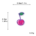 Pink cherry fruit embroidery patch with cute smile and dimensions 2.8cm x 4.3cm - Smile Cherry (11416)