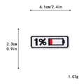 Écusson brodé icône batterie 1% pour décoration DIY de vêtements avec bord noir - Style Batterie 1% (11070)
