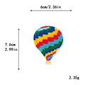 Écusson brodé montgolfière colorée avec dimensions 6x7,6cm pour décoration de vêtements - Style Montgolfière Colorée (11059)