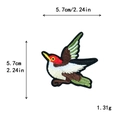 Multicolor bird embroidery patch for clothing DIY decoration, size 5.7cm x 5.7cm - Red Headed Bird Style (10534)