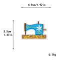 Écusson brodé machine à coudre bleue pour déco vêtements, taille 4,9cm sur 3,5cm - Style Machine à Coudre (11073)