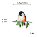 Detailed multi-color bird embroidered patch 7.7x6.6cm for DIY clothing decoration - Bird On Branch Style (10535)