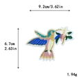 Multi-color hummingbird embroidered bird patch 9.2x6.7cm for DIY garment decoration - Flower Hummingbird Style (10536)