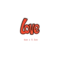 Écusson brodé 'love' rouge et noir, patch pour vêtements DIY mesurant 6cm x 5.3cm - Mot Love (GZ-0230)