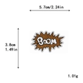 Brown and white Boom letter embroidery patch in comic explosion style for DIY clothing - Boom Style