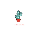 Écusson brodé cactus vert et pot rouge 4,4 cm x 6,7 cm pour la décoration de vêtements DIY - Cactus (GZ-0223)