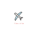 Écusson brodé avion bleu et blanc pour décoration de vêtements DIY, 7,2cm x 6,1cm - Avion Bleu (GZ-0228)