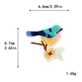 Bunter Vogel Stickaufnäher mit Blume, 6,6 cm breit für DIY Kleidungsdekorationen - Blaurückenvogel Stil (10539)
