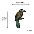 Bunter Vogel Stickerei-Aufnäher DIY Deko Bügelbild für Kleidung Textilpatch 14,5 cm - Realistischer Farbverlauf Vogel Stil (10542)