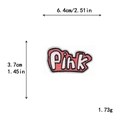 Pink cartoon 'Pink' letter embroidered patch with detailed 6.4x3.7cm size for DIY decor - Pink Style