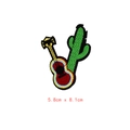 Écusson brodé cactus et guitare pour décoration de vêtements personnalisés DIY - Guitare Cactus (GZ-0297)