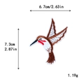 Kolibri Stickerei Aufnäher 6,7x7,3cm Gewicht 1,19g für DIY Kleidung Dekorationen - Kolibri in Flugbewegung (10526)