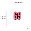 Toppa ricamata numero 69 rosa per abbigliamento DIY, 5x5,4 cm con bordo nero - Stile Numero 69 Rosa (GZ-0236)