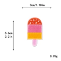 Bestickter Eiscreme-Aufnäher in Orange und Pink, Größe 3x5,6 cm für DIY-Dekor - Orange-Rosa-Gelb Gestreiftes Eis (11627)