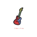 Electric guitar embroidered patch with colorful patchwork design for DIY clothing 3.8x9.4cm - Electric Guitar Style (GZ-0485)