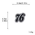 Toppa ricamata lettera B nera con bordo bianco per decorazione di vestiti DIY - Stile Lettera B in Corsivo Bianco e Nero (GZ-0241)