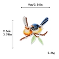 Bunter Vogel Stickaufnäher mit Maßen 9x9,5 cm und 2,66 g Gewicht für DIY-Kleidung - Doppelvogel Kombination (10541)