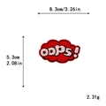 Red 'Oops!' comic explosion embroidery patch for DIY clothing, 8.3x5.3cm size detail - OOPS! Style
