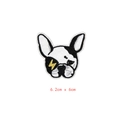 French Bulldog embroidery patch with gold lightning bolt design, size 6.2cm x 6cm - French Bulldog Style (GZ-0482)