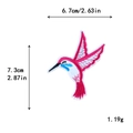Rosa Kolibri-Stickaufnäher für DIY-Kleidungsdekoration, 2,63x2,87 Zoll Größe - Rosa Kolibri Stil (10524)