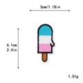 Blauer und rosa Eis am Stiel Stickerei Aufnäher für Kleidung mit 6,1cm Größenangabe - Blau-Weiß-Rosa Dreifarbiges Eis Am Stiel (11616)