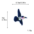 Hochwertiger bunter Kolibri Stickflicken für DIY Kleidung und Textil Dekoration - 3D Dunkelblauer Kolibri (10531)