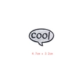 Cool embroidered patch with black border in oval shape for DIY clothing decor - COOL Bubble Style (GZ-0488)