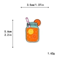 Bestickter Milchshake-Aufnäher mit Maßen 5,6x3,5 cm für DIY Kleidung Dekoration - Orangene Flüssigkeit Einmachglas-Stil (11618)
