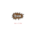 Brown BOOM comic patch for clothing DIY, 6cm x 3.9cm embroidered iron-on applique - BOOM Explosion Style (GZ-0489)