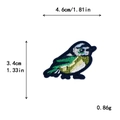 Detaillierter bunter Vogel-Stickaufnäher für DIY-Kleidungsdekoration mit Maßen - Präzisionsfarbener Vogel (10544)