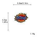 Embroidered blue POW! comic style patch with red and yellow explosion background - POW! Style (GZ-0307)
