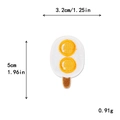 Bestickter Eiscreme-Aufnäher mit gelben Kugeln und weißer Waffel, Größe 3,2cm x 5cm - Gelber Doppelkugel-Eisstil (11623)