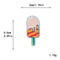 Eis am Stiel Stickerei Aufnäher für DIY Kleidung Zubehör Größe 1,18 mal 2,59 Zoll - Buntes Seidenfaden Eis Am Stiel (11624)