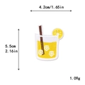Gelber Getränke-Aufnäher für Kleidung mit Zitronenscheibe und Strohhalm-Motiv - Kleines Blumendekor Lemon Tea Stil (11626)