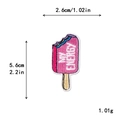 Bestickter Aufnäher Eiscreme in Rosarot mit 'MY ENERGY' Schriftzug für Kleidung - MY ENERGY Vitalitäts-Eis Am Stiel (11629)