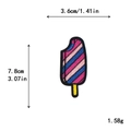 Gestreifter Eis am Stiel Aufnäher in Pink und Blau für DIY-Kleidung und Taschen - Bissspuren-Design Diagonal-Köper-Eis Am Stiel (11631)