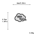 White cloud-shaped With You embroidery patch for clothing decor with black border - With You! Style (White)