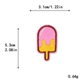 Rosa Eiscreme-Stickerei-Aufnäher für DIY-Kleidung mit Maßen von 5,3x3,1 cm - Rosa Und Gelb Detailliertes Eis Am Stiel (11632)