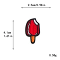 Rot-weißer Eiscreme-Stickaufnäher 2,5x4,1cm dekorativer DIY-Bügelflicken für Taschen - Rot Weiß Und Orange Dreifarbiges Eis Am Stiel (11634)