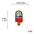 Bunter Eis am Stiel Stickerei-Aufnäher 4,5cm x 2,2cm für DIY Kleidung Dekorationen - Orange-Blau-Rosa Gestreiftes Eis Am Stiel (11637-A)