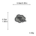 Gray cloud-shaped embroidery patch with With You! text and precise size measurements - With You! Style (Grey)