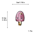 Parche bordado de helado de lentejuelas rosas con palo dorado para manualidades DIY - Estilo de Paleta de Helado Rosa (10323 Con Adhesivo)