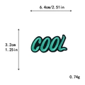 Grüner und schwarzer COOL Buchstaben-Stickaufnäher, DIY Bügelbild Größe 6,4x3,2cm - COOL Grüner Buchstaben Stil (10736)